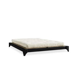 Dvoulůžková postel z borovicového dřeva s matrací a tatami Karup Design Elan Double Latex Black/Natural