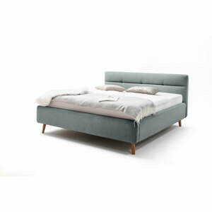 Modrá dvoulůžková postel s roštem a úložným prostorem Meise Möbel Lotte